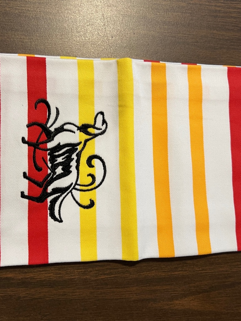 Embroidered dog tea towel